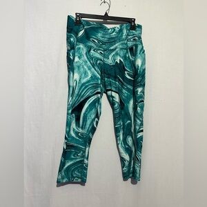 Xersion Women’s Green/Teal Marble Leggings – Size 0X